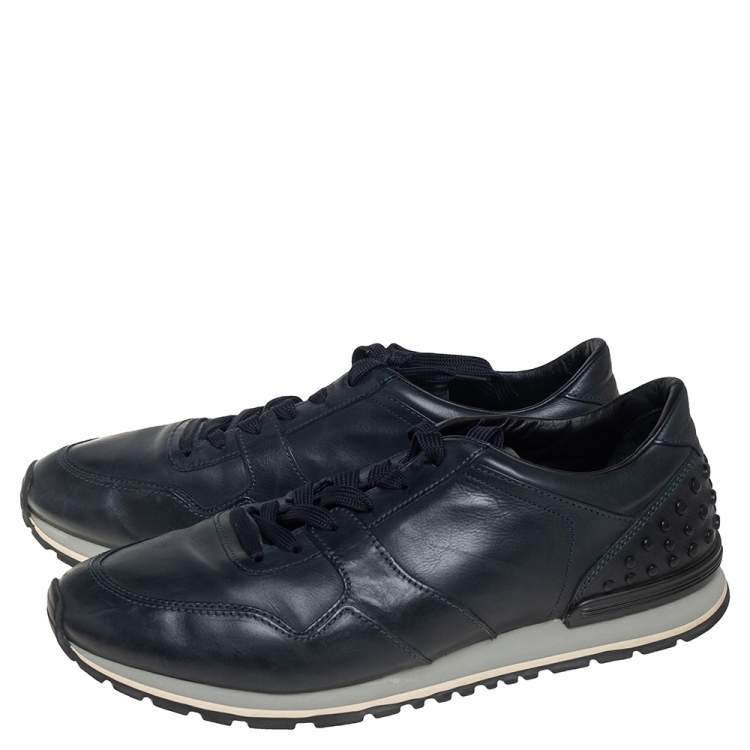Pre Owned Tod's Blue Leather Low Top Sneakers Size 45