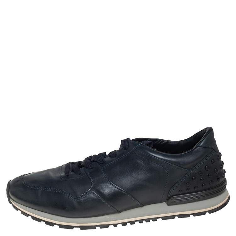 Pre Owned Tod's Blue Leather Low Top Sneakers Size 45