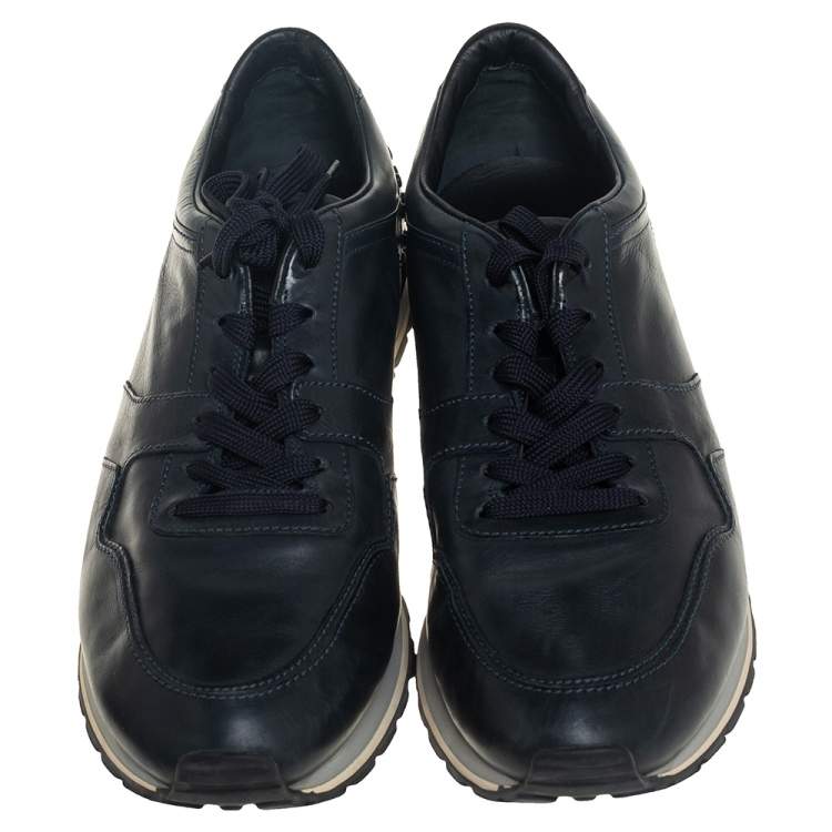 Pre Owned Tod's Blue Leather Low Top Sneakers Size 45