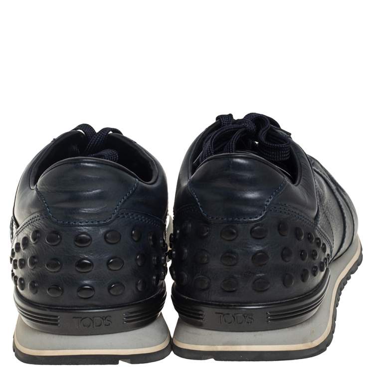 Pre Owned Tod's Blue Leather Low Top Sneakers Size 45