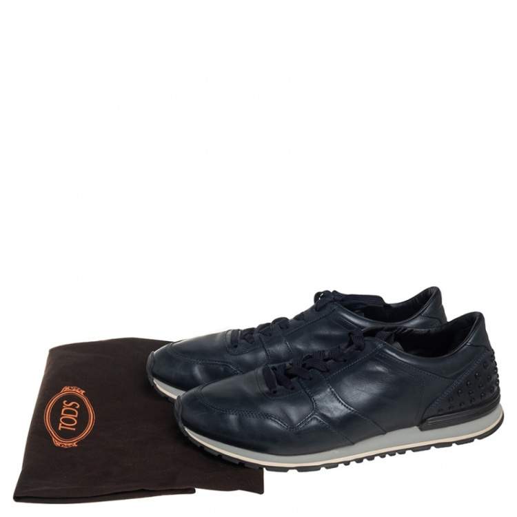 Pre Owned Tod's Blue Leather Low Top Sneakers Size 45