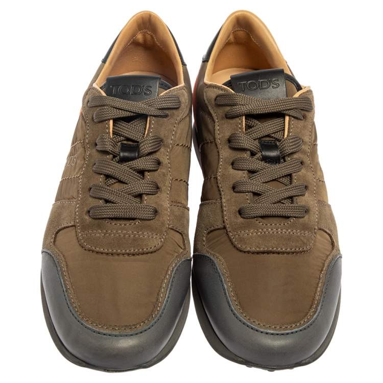 Pre Owned Tod's Multicolor Suede And Leather Lace Up Sneakers Size 41
