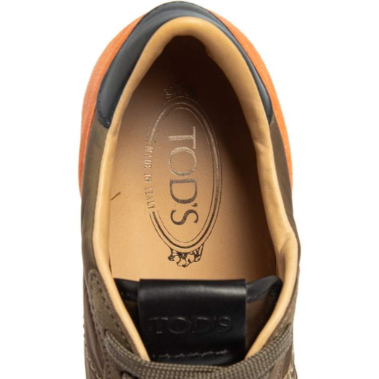 Pre Owned Tod's Multicolor Suede And Leather Lace Up Sneakers Size 41