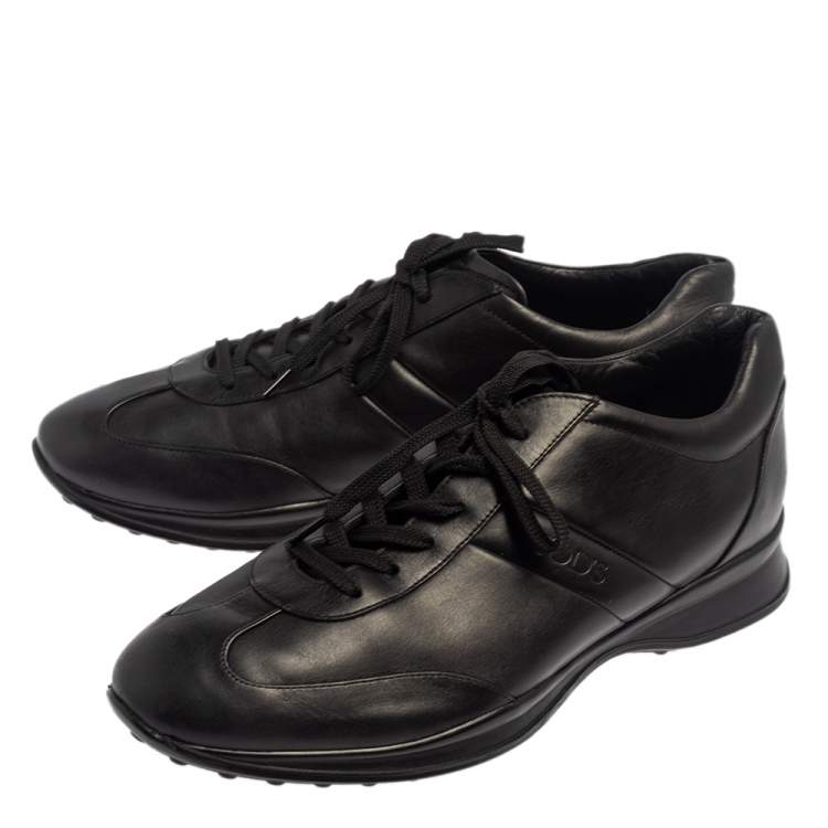 Pre Owned Tod's Black Leather Low Top Sneakers Size 42