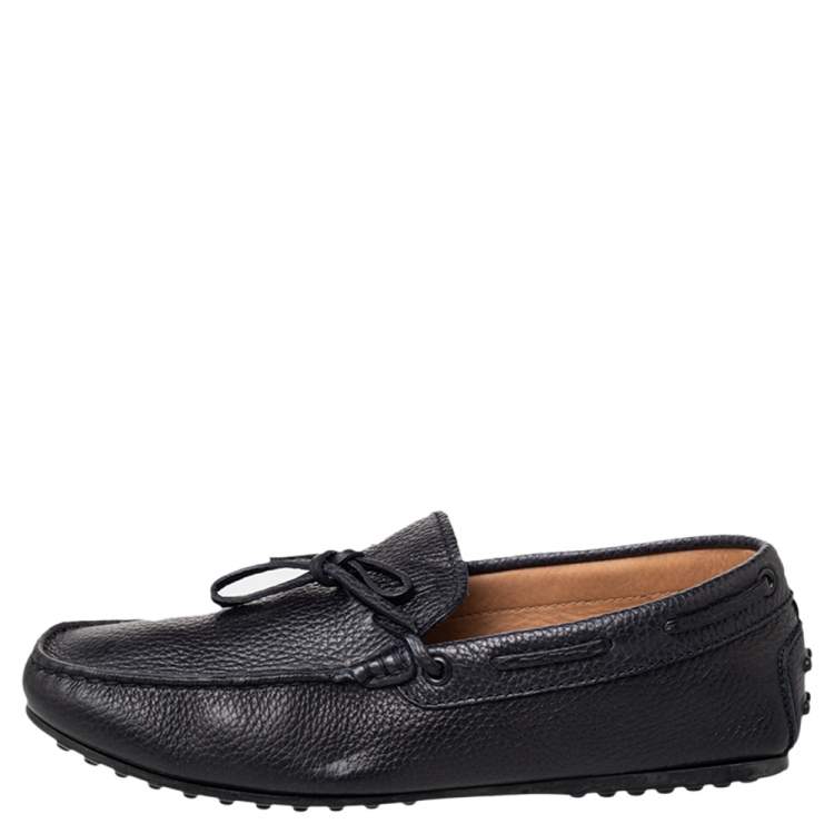 Pre Owned Tod's Black Leather Slip on Loafers Size 40