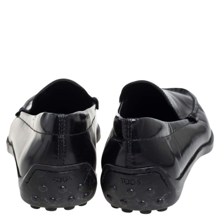 Pre Owned Tod's Black Leather Slip On  Loafers Size 36