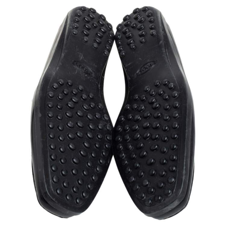 Pre Owned Tod's Black Leather Slip On  Loafers Size 36