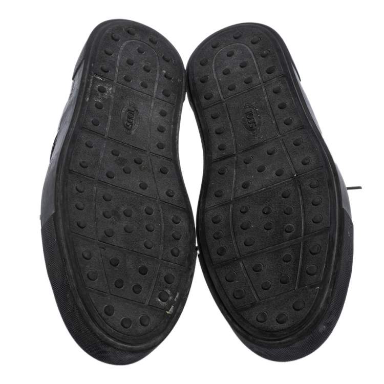 Pre Owned Tod's Black Leather Low Top Sneakers Size 44.5