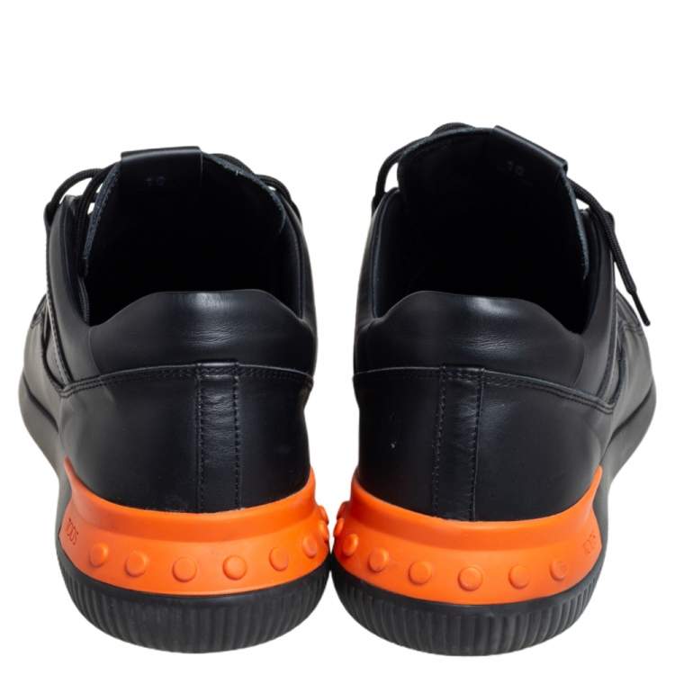 Pre Owned Tod's Black Leather No Code 1 Low Top Sneakers Size 44.5