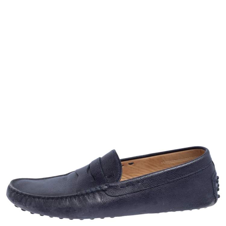 Pre Owned Tod's Blue Leather Penny Loafers Size 41.5