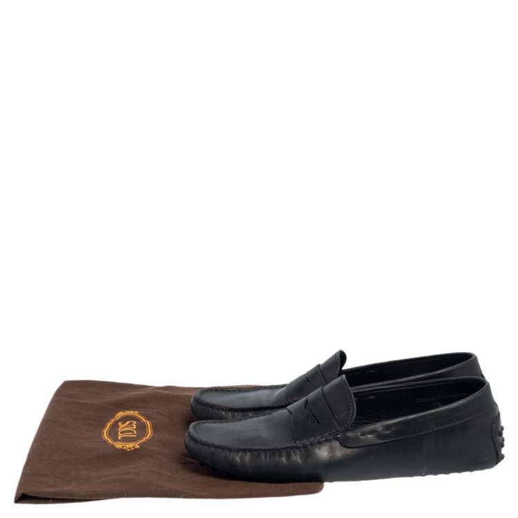 Pre Owned Tod's Black Leather Penny Loafers Size 41.5