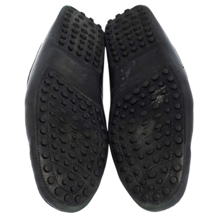 Pre Owned Tod's Black Leather Penny Loafers Size 41.5