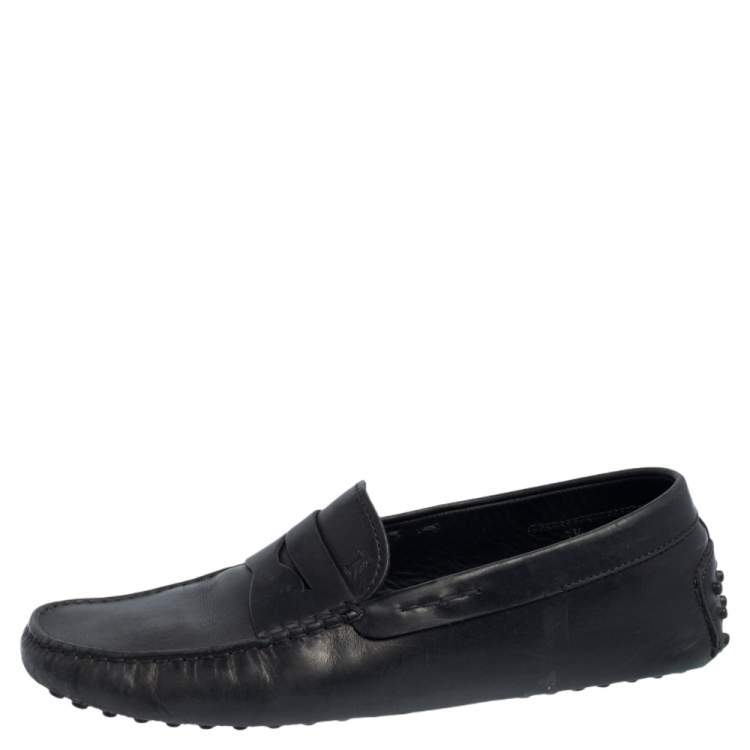 Pre Owned Tod's Black Leather Penny Loafers Size 41.5