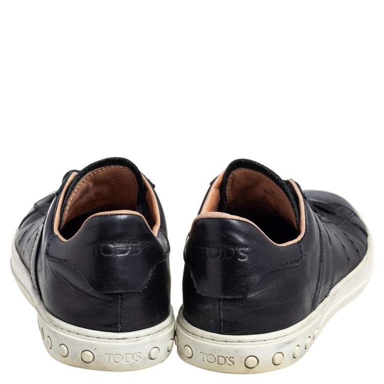 Pre Owned Tod's Black Leather Lace up  Sneakers Size 41