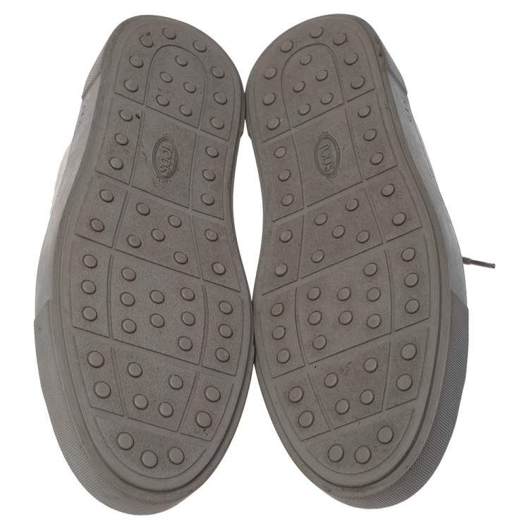 Pre Owned Tod's Grey Nubuck Leather Low Top Sneakers Size 42
