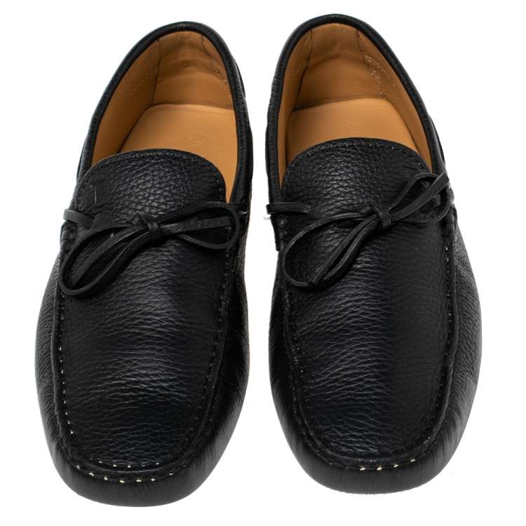 مملوكة مسبقًا Tod's Black Leather Bow Driving Loafers Size 40