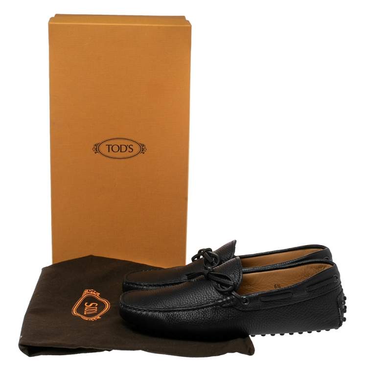مملوكة مسبقًا Tod's Black Leather Bow Driving Loafers Size 40