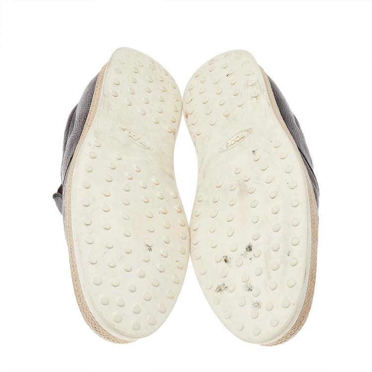 Pre Owned Tod's Brown Leather Slip On Sneakers Size 45
