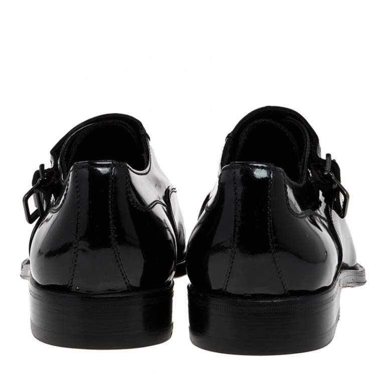 Pre Owned Tod's Black Patent Leather Single Flap Oxford Monks 42