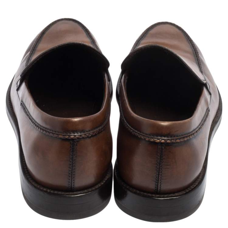 مملوكة مسبقًا Tod's Brown Leather Slip On Loafers Size 42