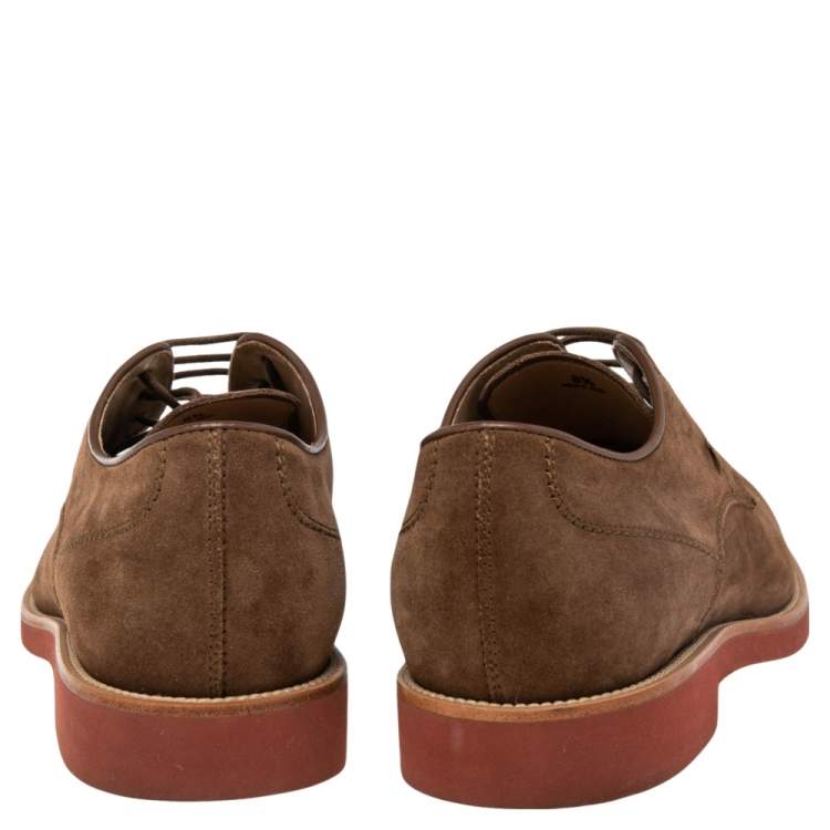Pre Owned Tod's Brown Suede Lace Up Derby Size 42.5