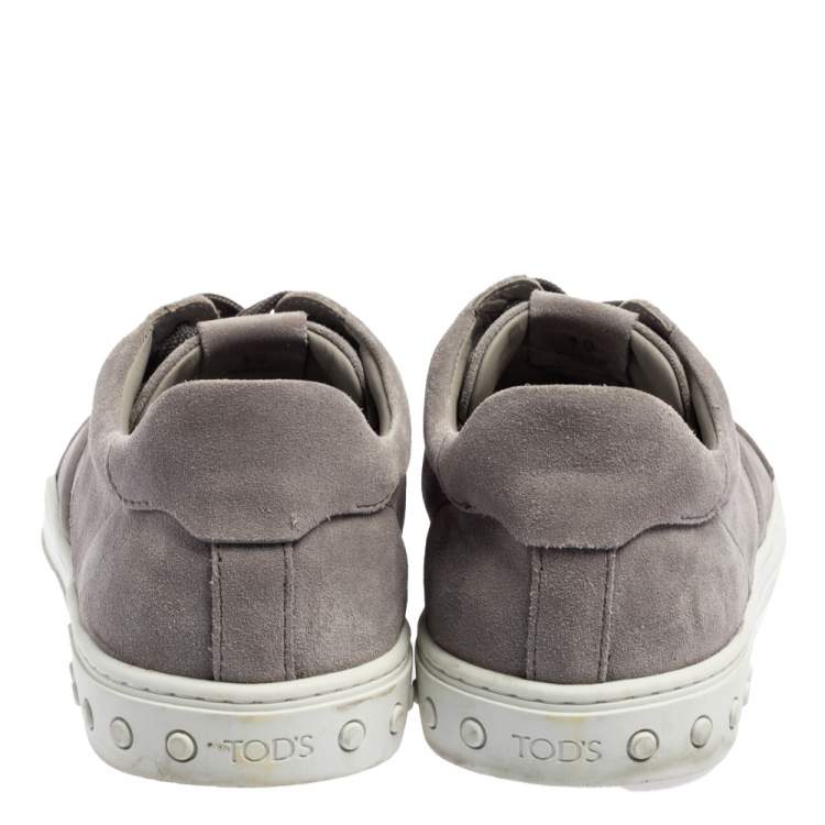 Pre Owned Tod's Grey Suede Low Top Sneakers Size 44.5