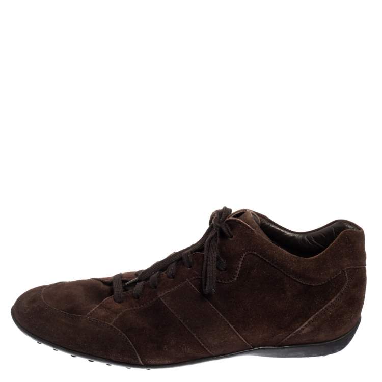 Pre Owned Tods Brown Suede Lace Up  Sneakers Size 45.5