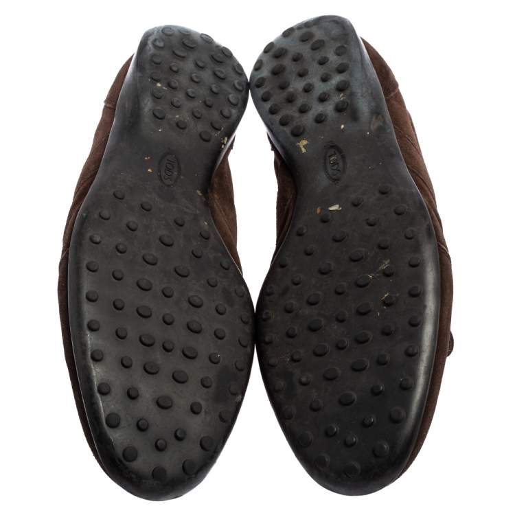 Pre Owned Tods Brown Suede Lace Up  Sneakers Size 45.5