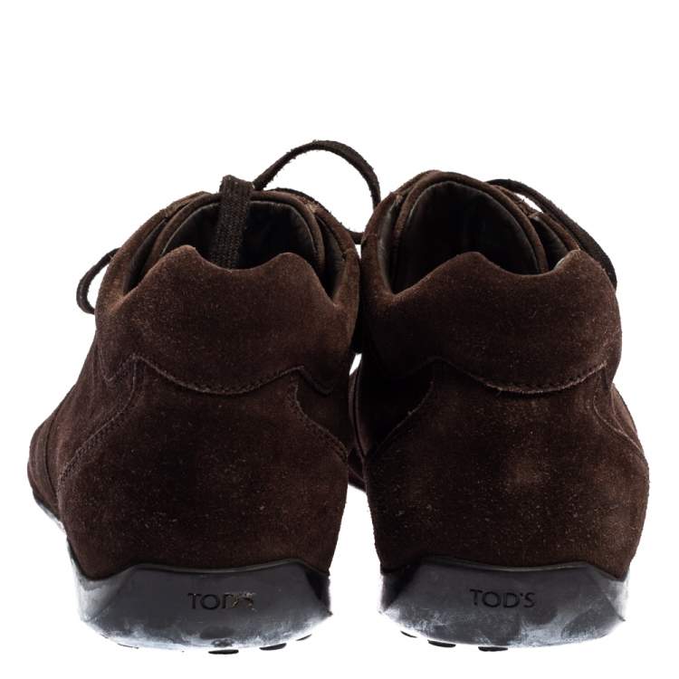 Pre Owned Tods Brown Suede Lace Up  Sneakers Size 45.5