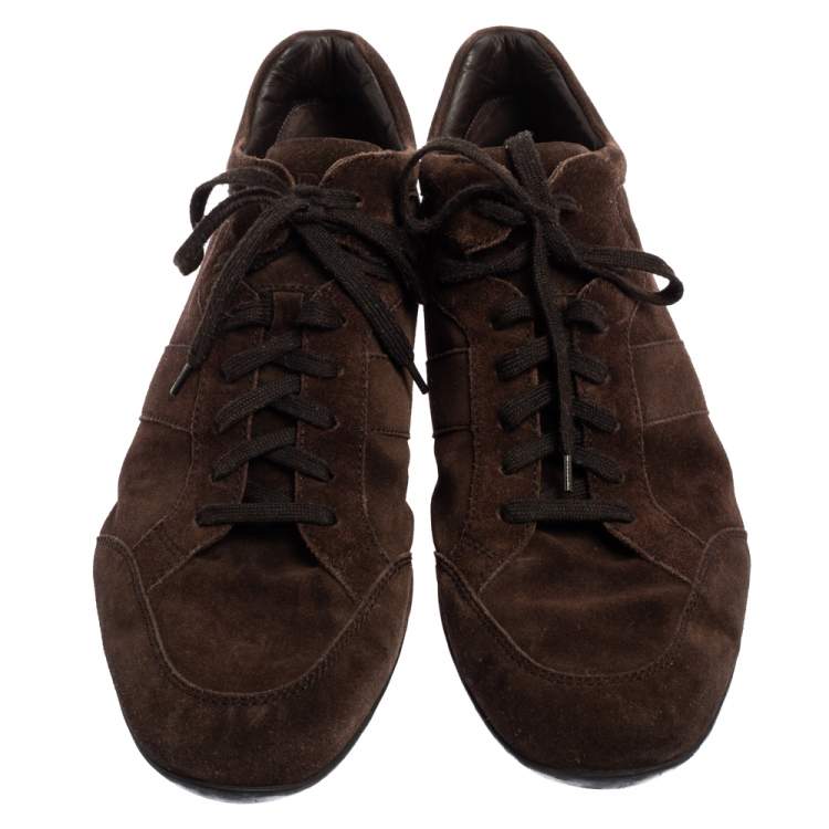 Pre Owned Tods Brown Suede Lace Up  Sneakers Size 45.5
