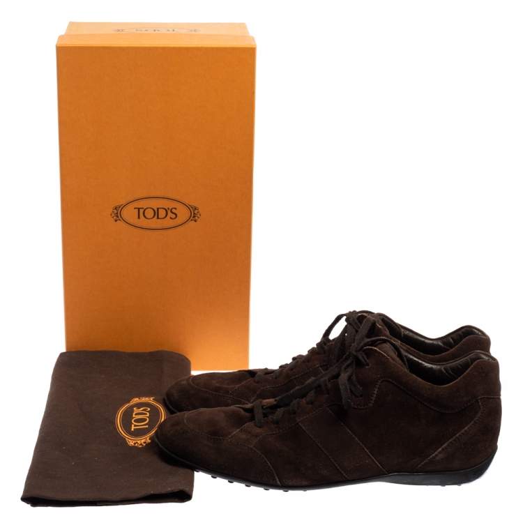 Pre Owned Tods Brown Suede Lace Up  Sneakers Size 45.5