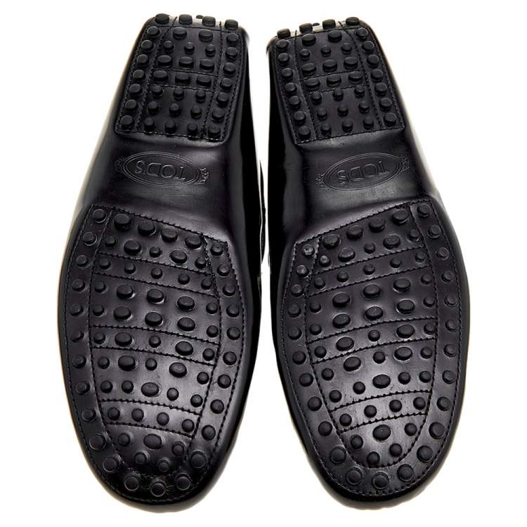 Pre Owned Tods Black Leather  Buckle  Loafers Size 41.5