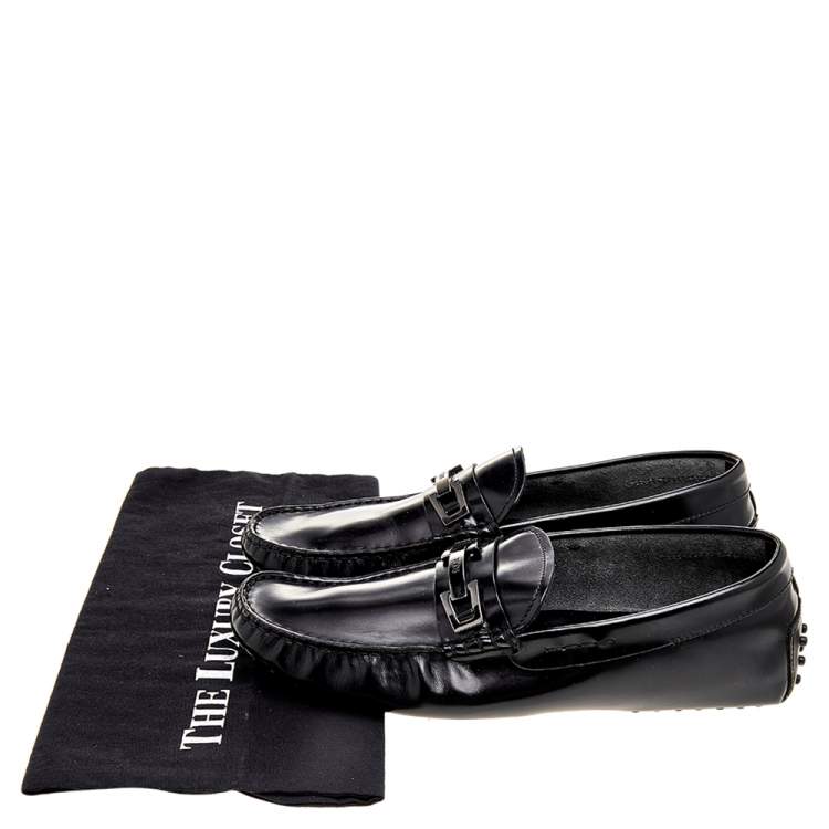 Pre Owned Tods Black Leather  Buckle  Loafers Size 41.5