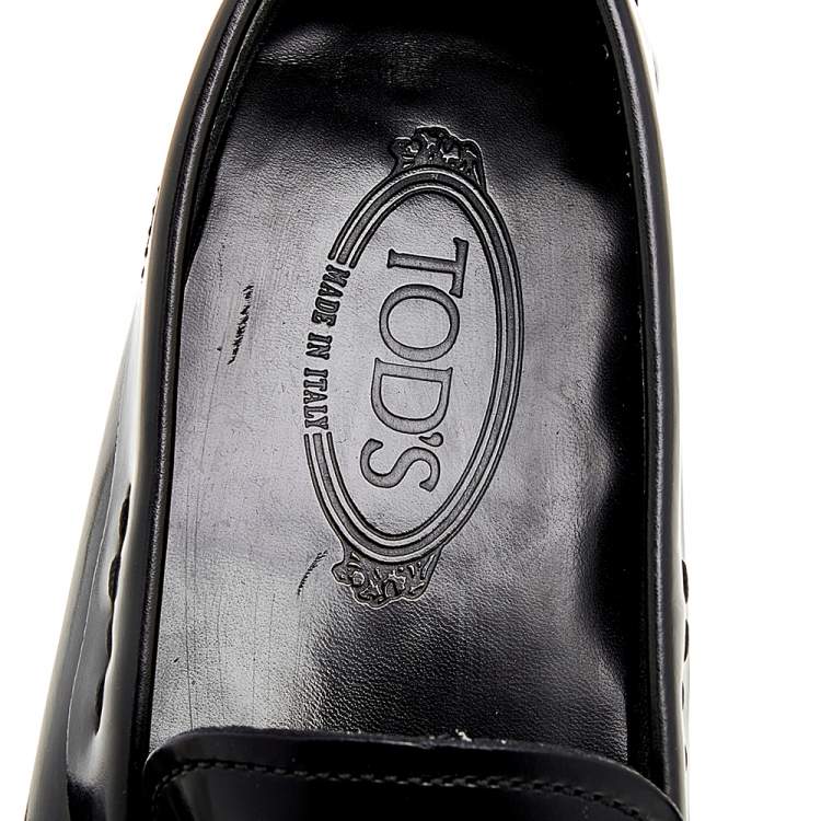 Pre Owned Tods Black Leather  Buckle  Loafers Size 41.5