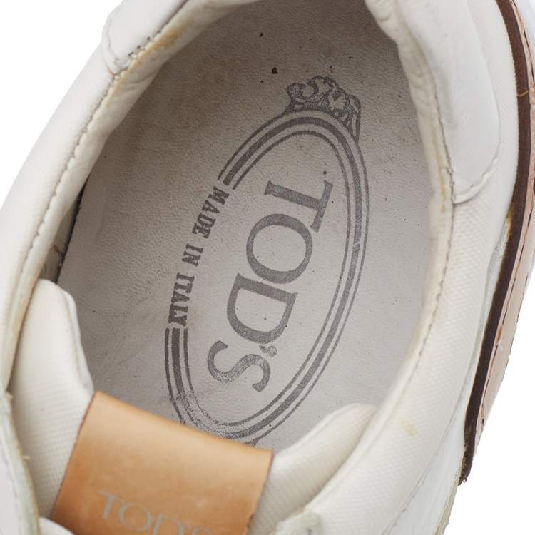 Pre Owned Tod's Multicolor Leather And Suede Lace Up Sneakers Size 42