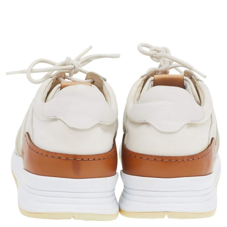 Pre Owned Tod's Multicolor Leather And Suede Lace Up Sneakers Size 42