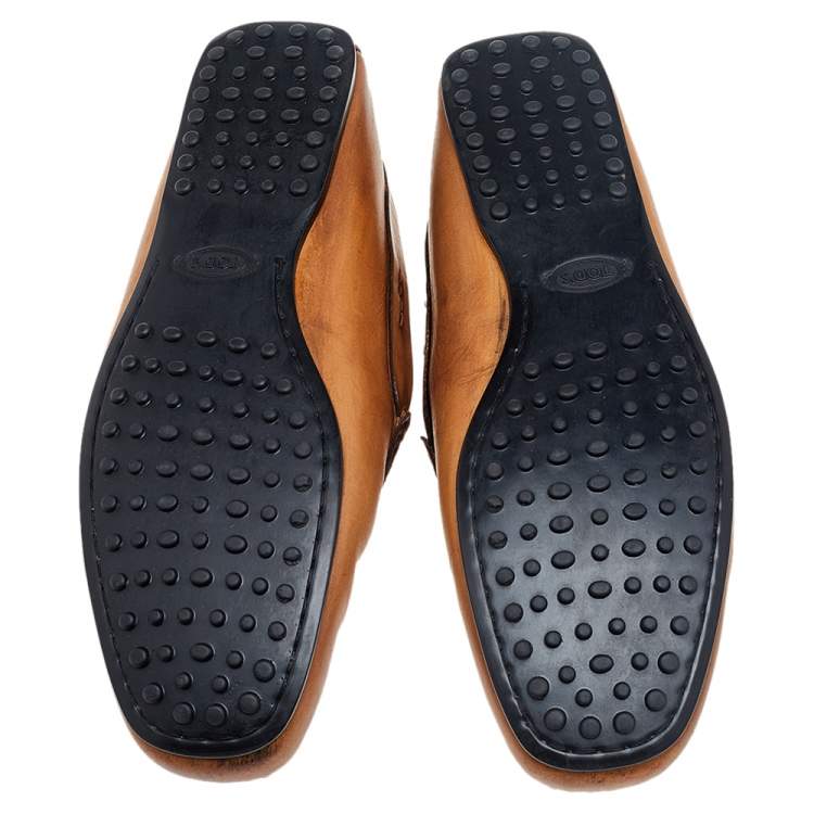 Pre Owned Tod's Two Tone Leather Penny Slip On Loafers Size 45