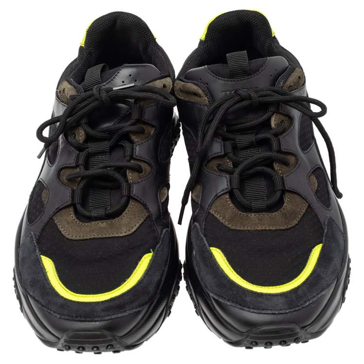 Pre Owned Tod's Multicolor Leather And Suede Active Sporty Lace Up Sneakers Size 41