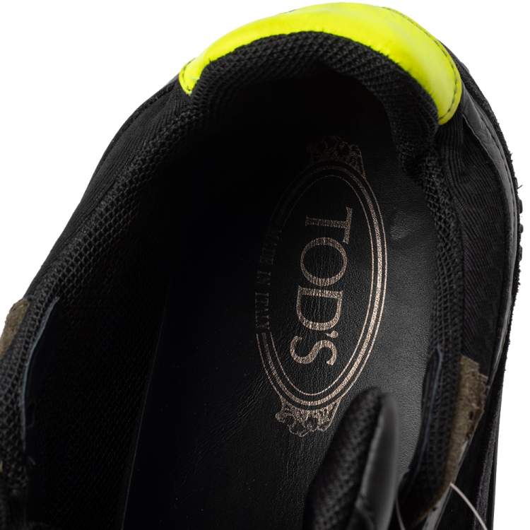 Pre Owned Tod's Multicolor Leather And Suede Active Sporty Lace Up Sneakers Size 41