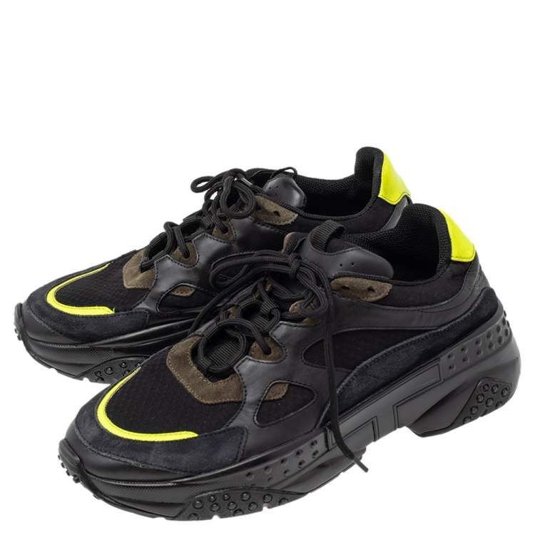 Pre Owned Tod's Multicolor Leather And Suede Active Sporty Lace Up Sneakers Size 41