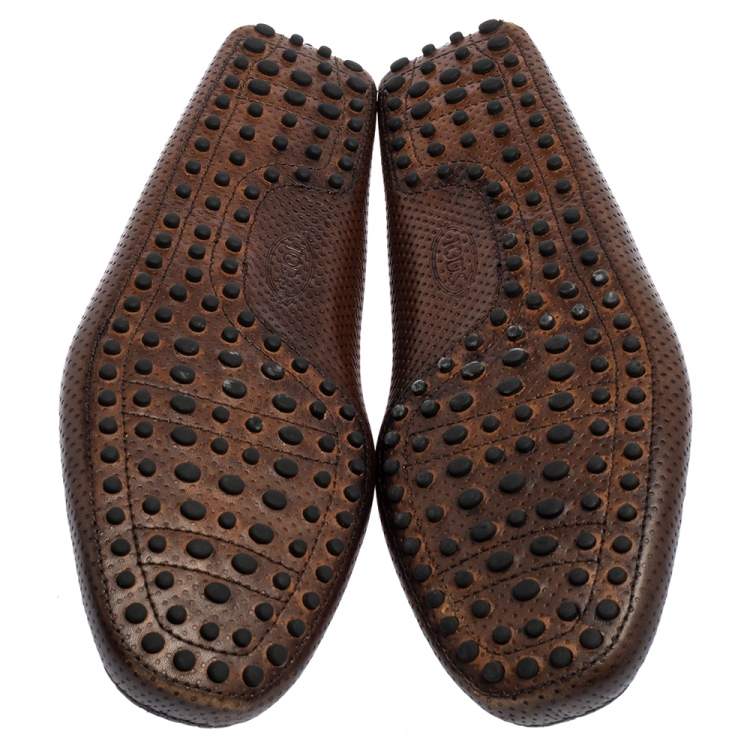مملوكة مسبقًا Tod's Brown Leather Slip on Loafers Size 44