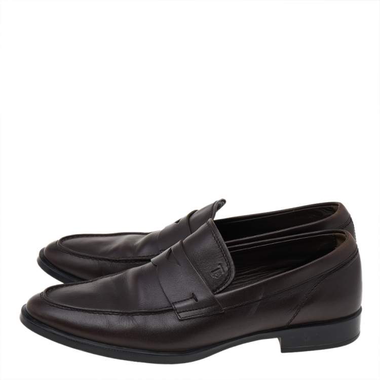 مملوكة مسبقًا Tod’s Brown Leather Penny Slip On Loafers Size 40