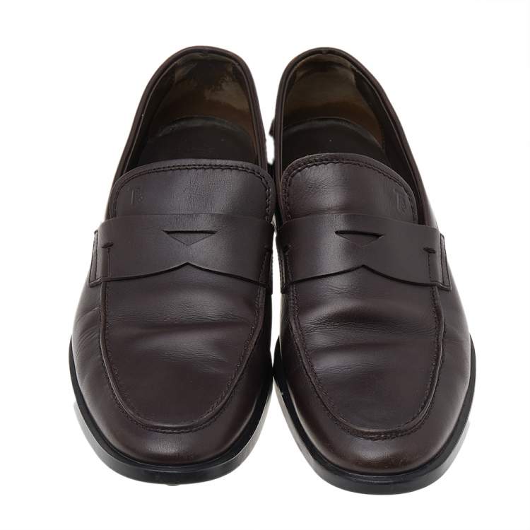 مملوكة مسبقًا Tod’s Brown Leather Penny Slip On Loafers Size 40