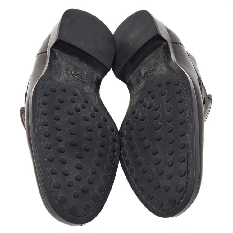 مملوكة مسبقًا Tod’s Brown Leather Penny Slip On Loafers Size 40