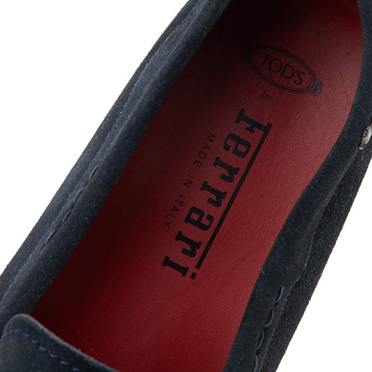 Pre Owned Tod's Dark Grey Suede Slip on Loafers Size 43