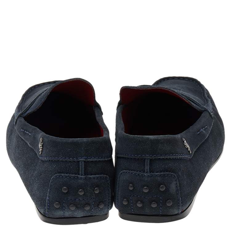 Pre Owned Tod's Dark Grey Suede Slip on Loafers Size 43