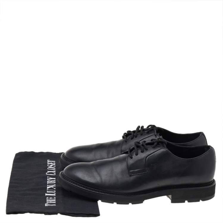 Pre Owned Tod's Black Leather Lace Up Oxfords Size 39.5
