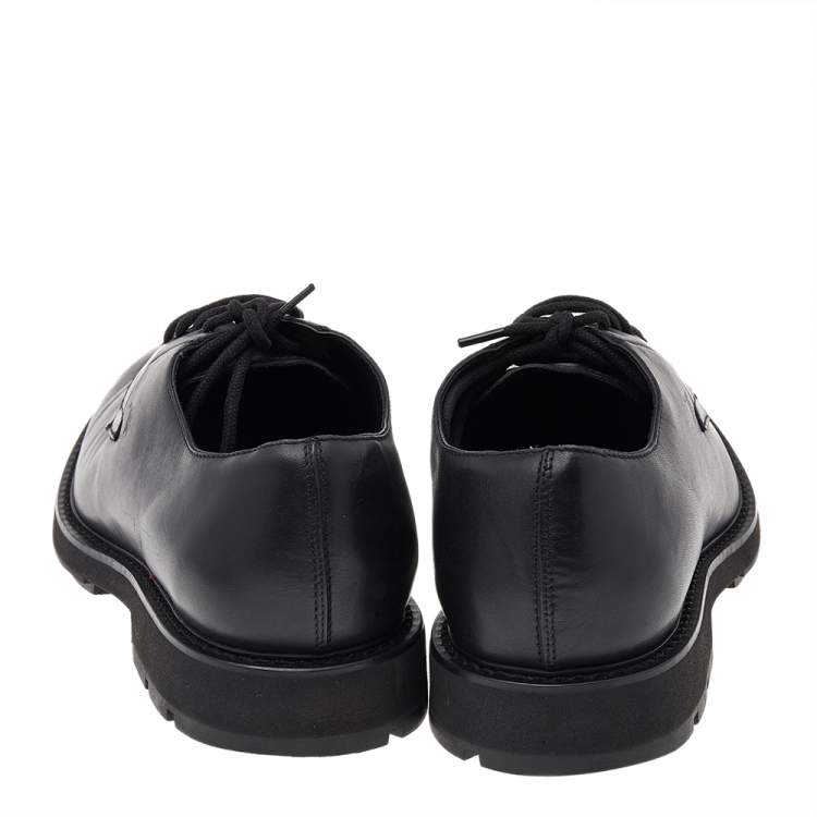 Pre Owned Tod's Black Leather Lace Up Oxfords Size 39.5