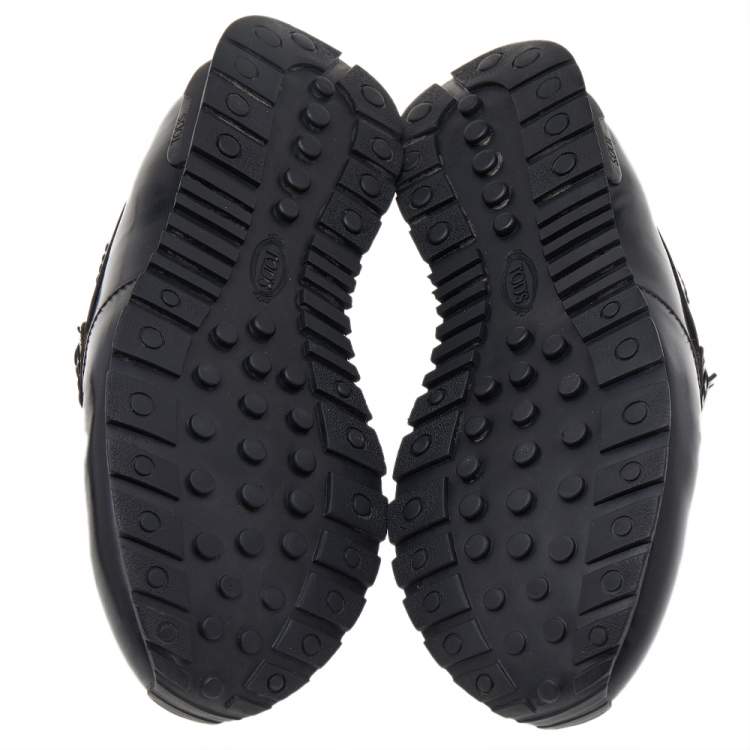 Pre Owned Tod's Black Leather Penny Loafers Size 42
