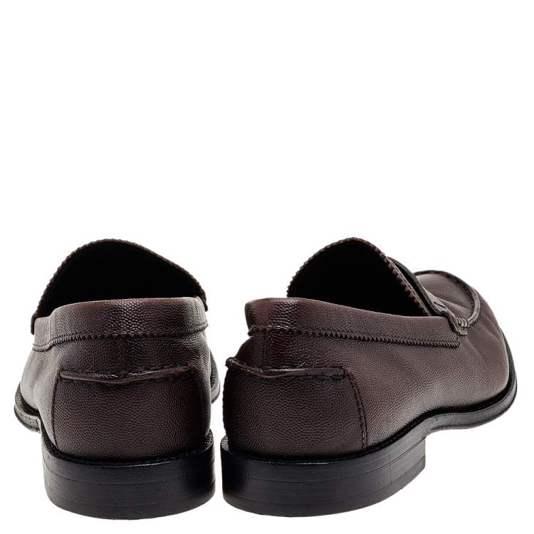 Pre Owned Tod's Brown Leather Slip on Loafers Size 43